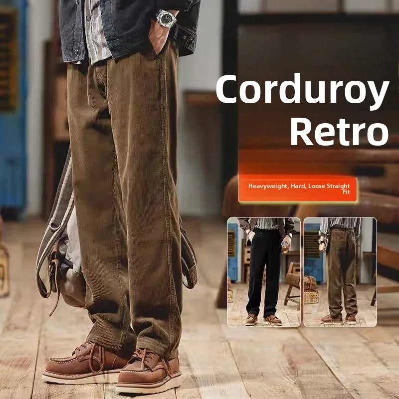 American Retro High End Casual Pants Men's Spring Autumn Loose Straight Corduroy Pants Heavy Du Autumn Winter Men's Workwear
American Retro High End Casual Pants Men's Spring Autumn Loose Straight Corduroy Pants Heavy Du Autumn Winter Men's Workwear
