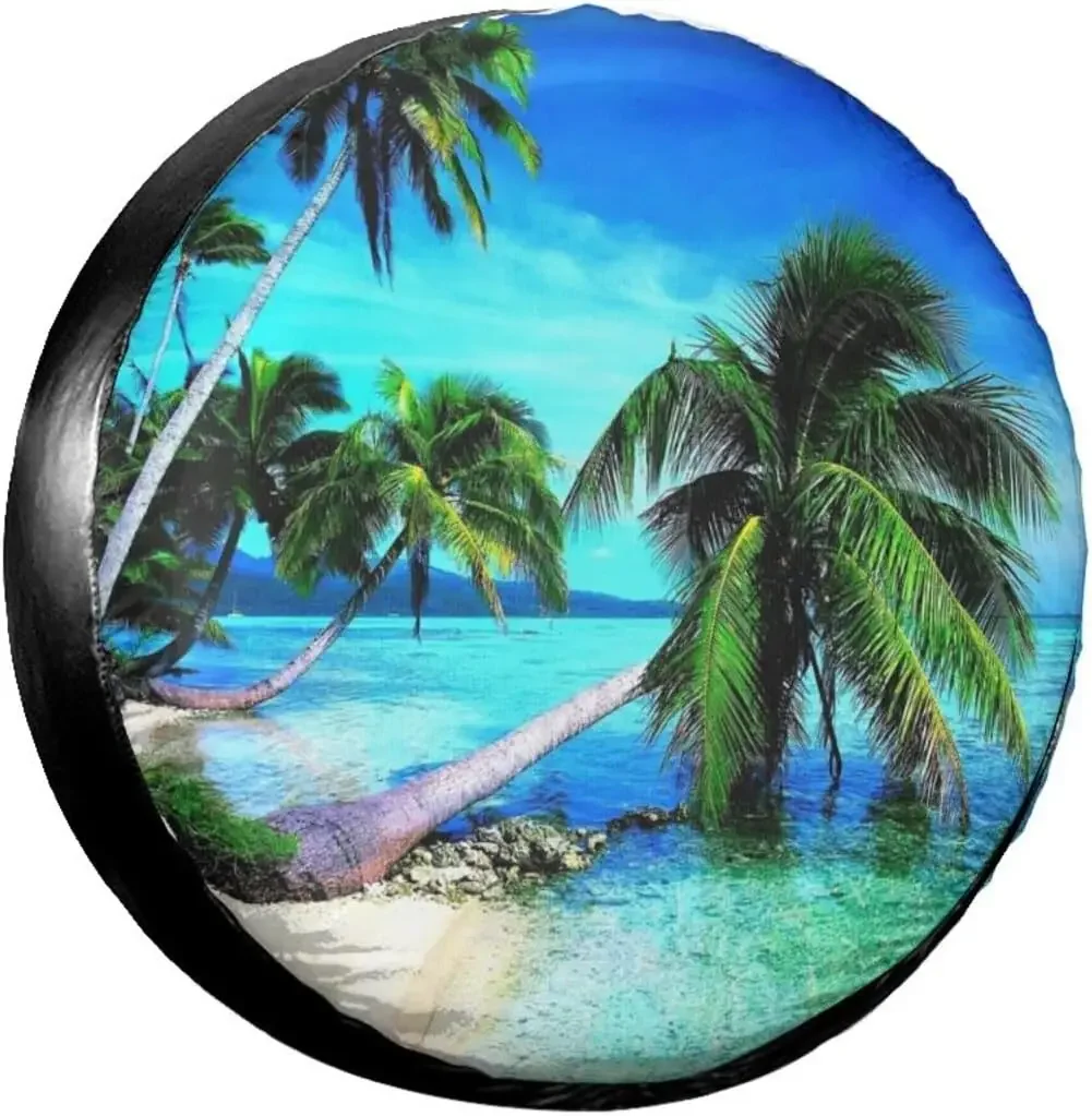 Tropical Palms Trees Navy Blue Ocean Beach Spare Tire Cover Wheel Protectors Dust-Proof Wheel Tire Cover Vehicle
Tropical Palms Trees Navy Blue Ocean Beach Spare Tire Cover Wheel Protectors Dust-Proof Wheel Tire Cover Vehicle