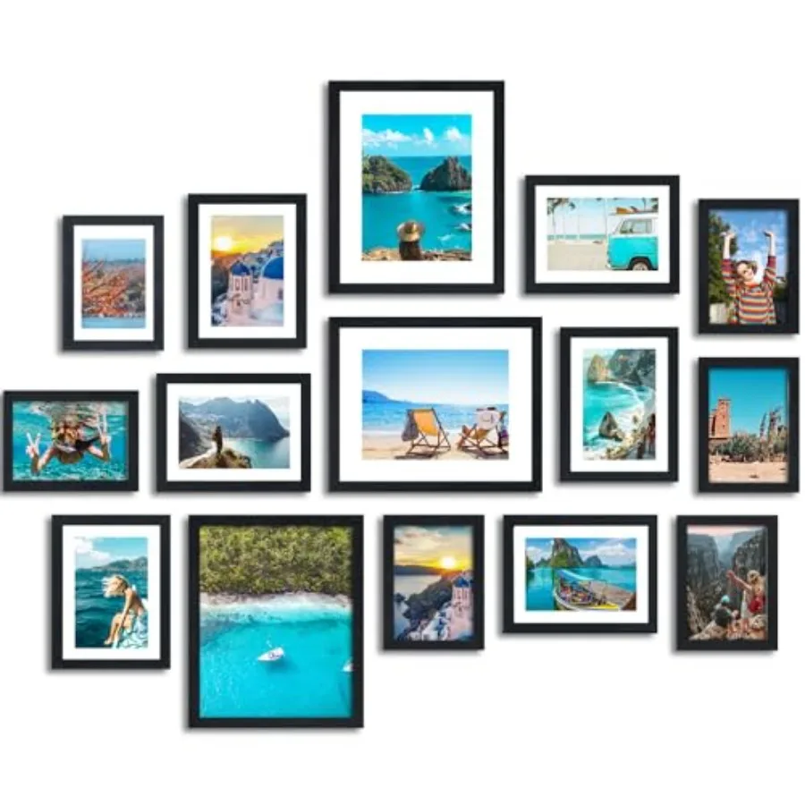 Picture Frames Set, 15 Pack Black Picture Frames Collage Wall Decor for Assorted Photos, Three 8x10, Six 5x7, Six 4x6 for Wall
Picture Frames Set, 15 Pack Black Picture Frames Collage Wall Decor for Assorted Photos, Three 8x10, Six 5x7, Six 4x6 for Wall