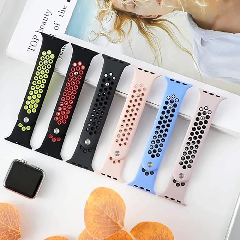 Strap For Apple Watch Band 44mm 42mm 45mm 49mm 41mm 40mm Breathable Silicone Correa Bracelet iWatch Series 9 7 3 6 SE 8 5 Ultra
Strap For Apple Watch Band 44mm 42mm 45mm 49mm 41mm 40mm Breathable Silicone Correa Bracelet iWatch Series 9 7 3 6 SE 8 5 Ultra