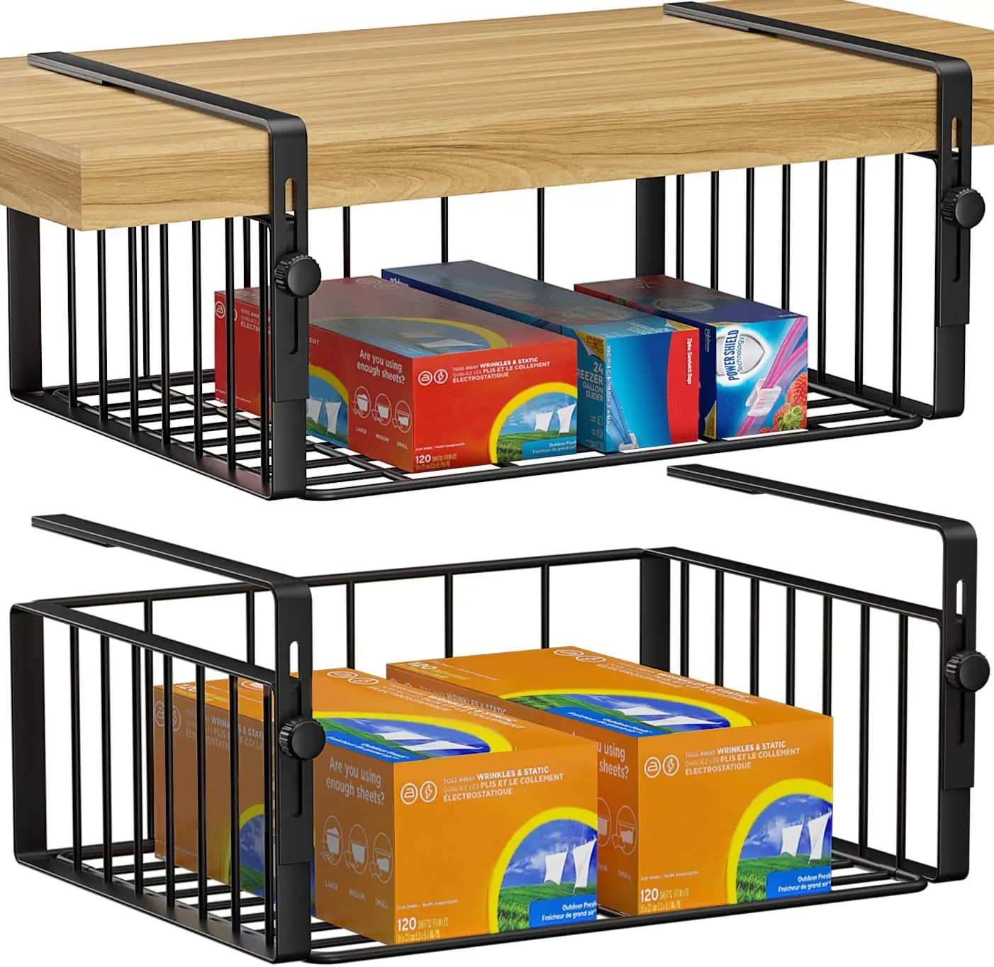 2 Pack Under Shelf Basket Organizer, Adjustable Hanging Storage for Cabinet Pantry Kitchen Cupboard Desk Counter Bookshelf
2 Pack Under Shelf Basket Organizer, Adjustable Hanging Storage for Cabinet Pantry Kitchen Cupboard Desk Counter Bookshelf