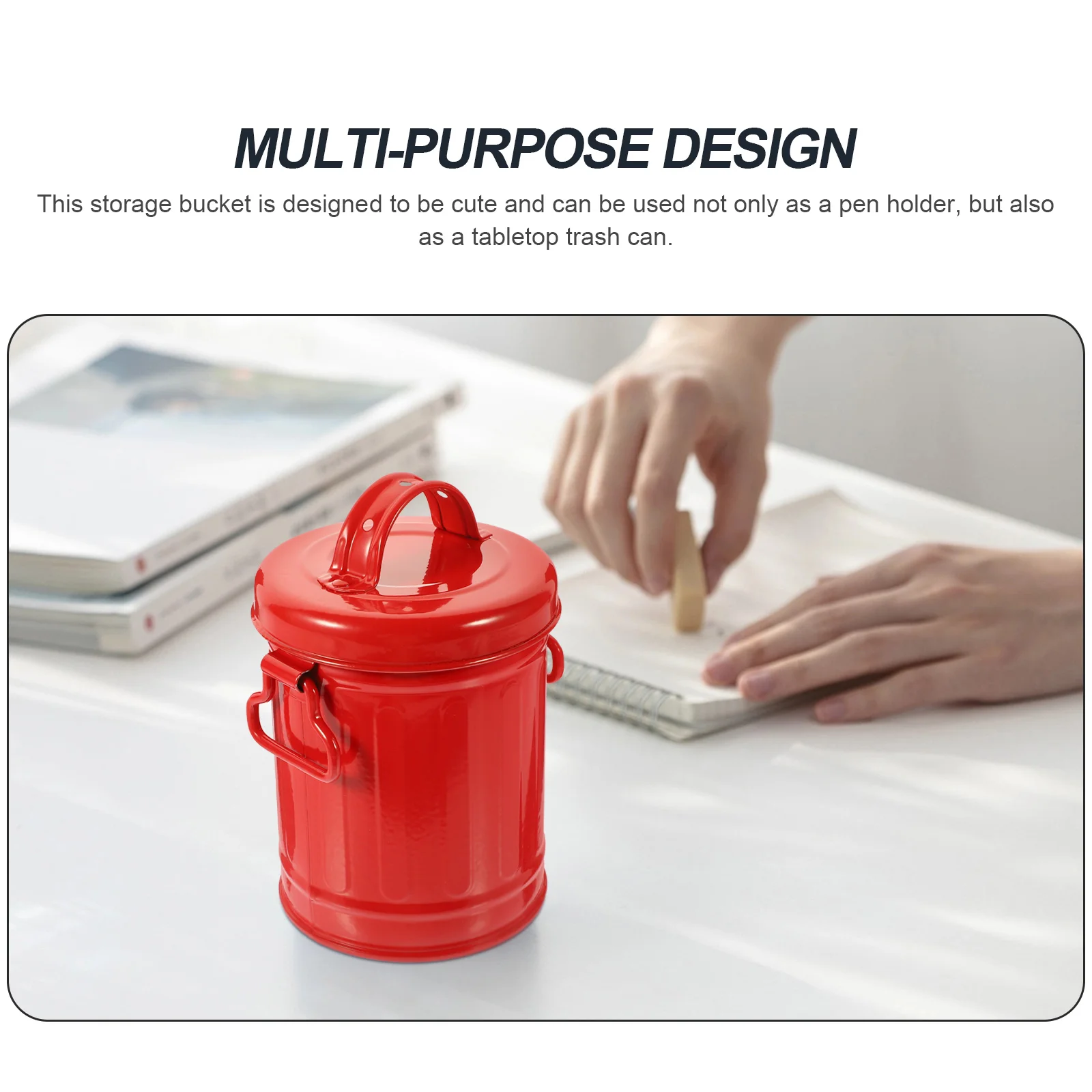 1pc Mini Desk Pen Holder With Lid Iron Storage Bucket Office Stationery Makeup Brushes Desktop Trash Can Organizer Red Metal
1pc Mini Desk Pen Holder With Lid Iron Storage Bucket Office Stationery Makeup Brushes Desktop Trash Can Organizer Red Metal