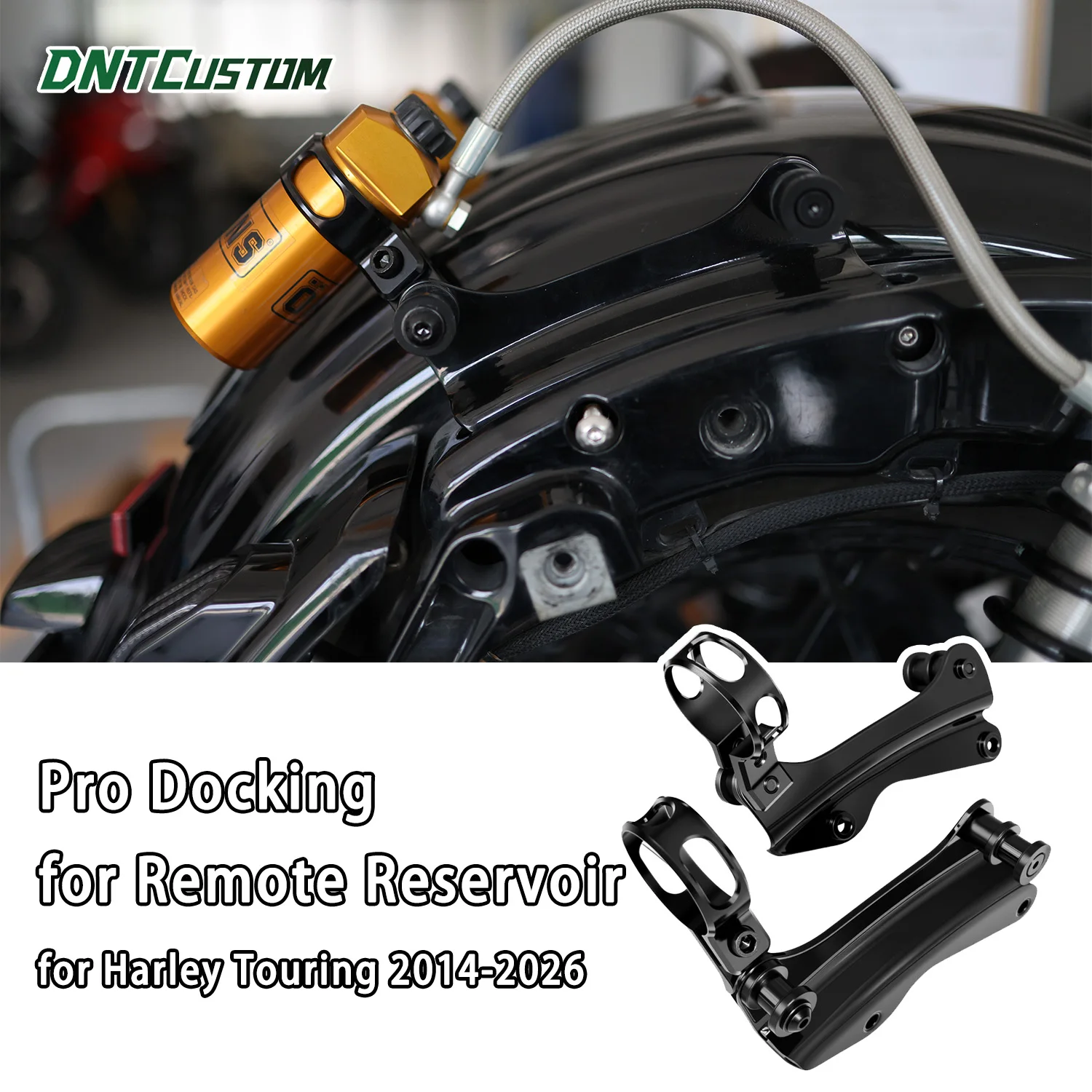 DNTCUSTOM Black Pro-4 Docking Hardware Kit for Remote Reservoir for Harley Touring 2014-2026 Easy to Insatall
DNTCUSTOM Black Pro-4 Docking Hardware Kit for Remote Reservoir for Harley Touring 2014-2026 Easy to Insatall