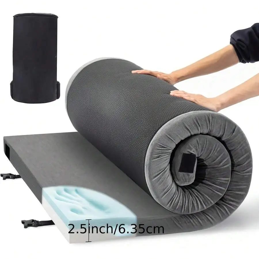 2.5 Inch Memory Foam Camping Pad, Waterproof Roll Up Sleeping Pad For Adults, Comfortable Thick Floor Sleeping Mats For Car Truck Tent With Removable Travel Bag
2.5 Inch Memory Foam Camping Pad, Waterproof Roll Up Sleeping Pad For Adults, Comfortable Thick Floor Sleeping Mats For Car Truck Tent With Removable Travel Bag