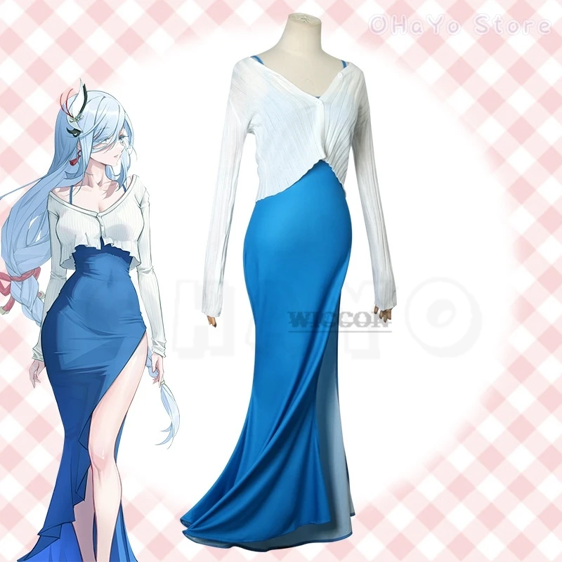 Game Genshin Impact Shenhe Cosplay Costumes Blue Female Elegant Woman Long Dress Birthday Party Dress Cosplay Shenhe Skirt
Game Genshin Impact Shenhe Cosplay Costumes Blue Female Elegant Woman Long Dress Birthday Party Dress Cosplay Shenhe Skirt