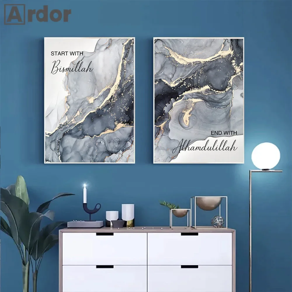 Islamic Bismillah Alhamdulillah Quote Blue Gray Gold Marble Posters Canvas Painting Wall Art Prints Pictures Living Room Decor
Islamic Bismillah Alhamdulillah Quote Blue Gray Gold Marble Posters Canvas Painting Wall Art Prints Pictures Living Room Decor