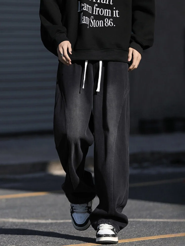 Winter Thickened Fleece Lined Straight Leg Casual Jeans Men's Belted Bootcut Wide Leg Pants American Retro Style Workwear
Winter Thickened Fleece Lined Straight Leg Casual Jeans Men's Belted Bootcut Wide Leg Pants American Retro Style Workwear