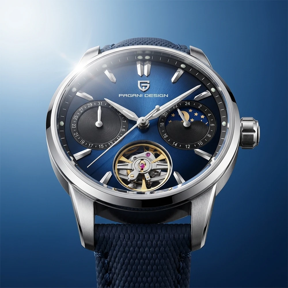 Top Luxury PAGANI DESIGN Men Automatic Mechanical Watch Sapphire Glass Blue Nylon Strap Waterproof Business Sports Male watches
Top Luxury PAGANI DESIGN Men Automatic Mechanical Watch Sapphire Glass Blue Nylon Strap Waterproof Business Sports Male watches