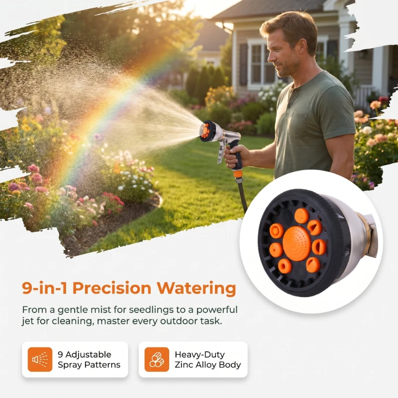 New High Pressure Car Wash Water Gun 9 Function Hose Spray Nozzle Garden Watering Patio Cleaning Tool
New High Pressure Car Wash Water Gun 9 Function Hose Spray Nozzle Garden Watering Patio Cleaning Tool