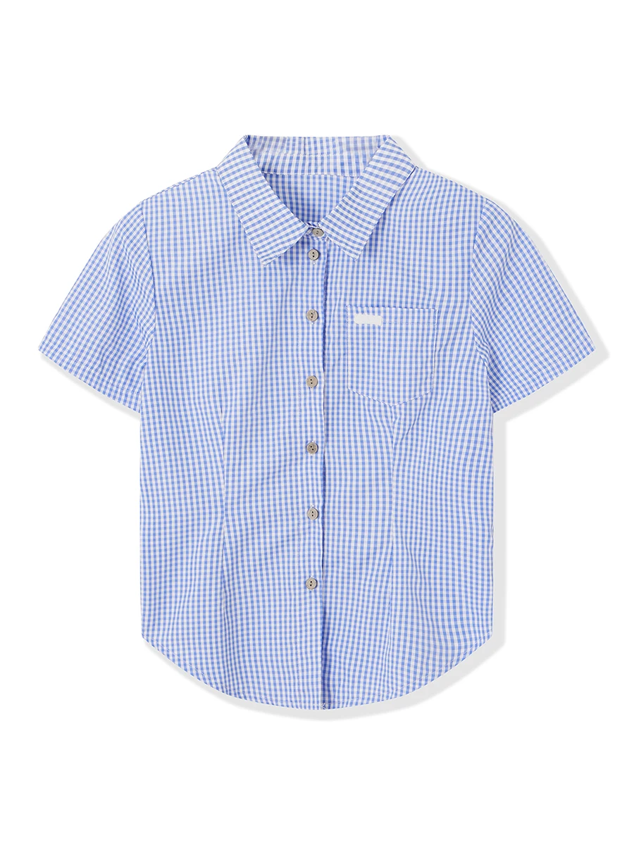 Women s Button Down Shirt Casual Contrast Color Plaid Turn Down Collar Short Sleeve Tops for Spring Summer
Women s Button Down Shirt Casual Contrast Color Plaid Turn Down Collar Short Sleeve Tops for Spring Summer