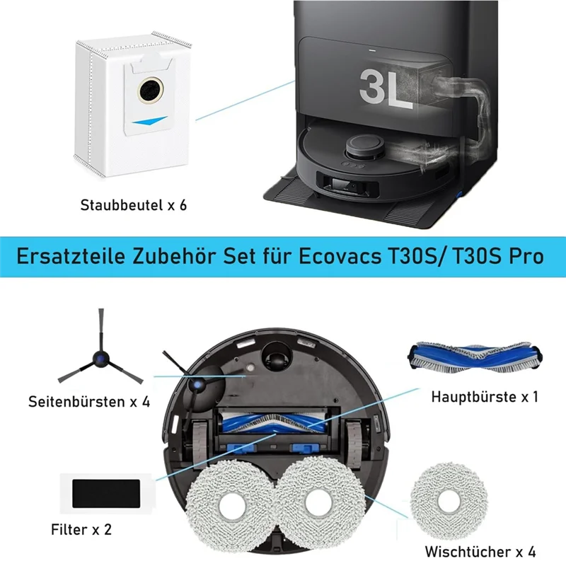 【Минималистичный】комплект аксессуаров для робота-пылесоса Ecovacs Deebot T30S PRO/T30S, основная боковая щетка, фильтр Hepa, швабра, ткань, пыль B
【Минималистичный】комплект аксессуаров для робота-пылесоса Ecovacs Deebot T30S PRO/T30S, основная боковая щетка, фильтр Hepa, швабра, ткань, пыль B