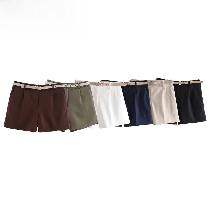 Fashionable Casual Short Pants for Women with Belt Versatile Stylish High Waist Straight Leg Polyester Fiber Summer 2026
Fashionable Casual Short Pants for Women with Belt Versatile Stylish High Waist Straight Leg Polyester Fiber Summer 2026