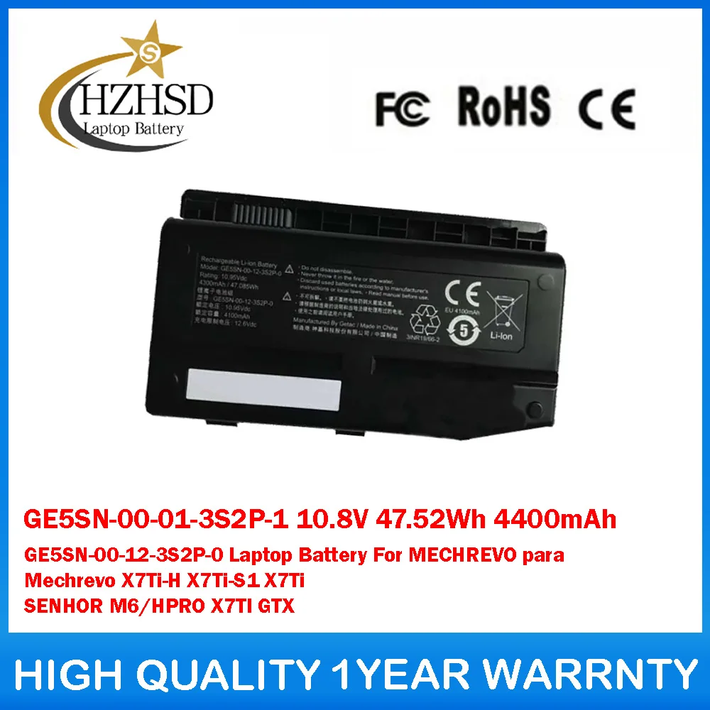 GE5SN-00-01-3S2P-1 10.8V 47.52Wh 4400mAh GE5SN-00-12-3S2P-0 Laptop Battery For MECHREVO para Mechrevo X7Ti-H X7Ti-S1 X7Ti SENHOR
GE5SN-00-01-3S2P-1 10.8V 47.52Wh 4400mAh GE5SN-00-12-3S2P-0 Laptop Battery For MECHREVO para Mechrevo X7Ti-H X7Ti-S1 X7Ti SENHOR