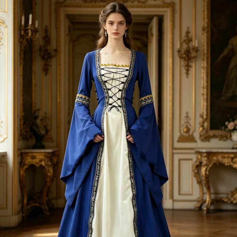Vintage Court Party Queen Cosplay Costume Medieval Femmes Prom Stage Performance Bell Sleeve Princess Renaissance Gothic Dress
Vintage Court Party Queen Cosplay Costume Medieval Femmes Prom Stage Performance Bell Sleeve Princess Renaissance Gothic Dress