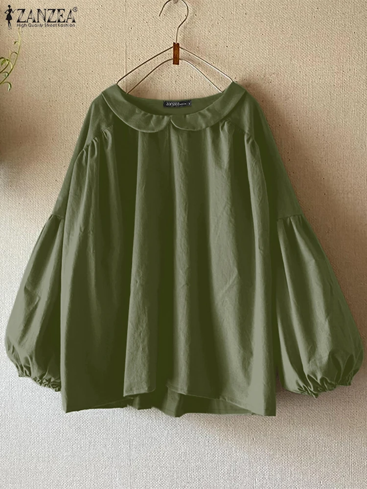 Casual Loose Solid Blouse ZANZEA Sweety Doll Collar Tops Women Long Puff Sleeve Shirt Holiday Stitching Pleating Tunics Oversize
Casual Loose Solid Blouse ZANZEA Sweety Doll Collar Tops Women Long Puff Sleeve Shirt Holiday Stitching Pleating Tunics Oversize