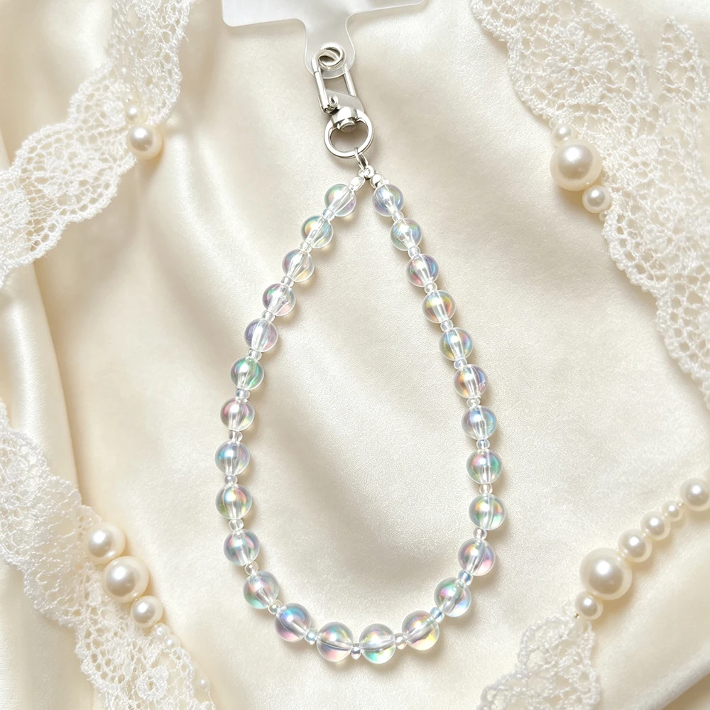 Transparent Rainbow Bead Wrist Strap for Cell Phone Universal Handheld Smartphone Lanyard Women's Stylish Phone Hanging Jewelry
Transparent Rainbow Bead Wrist Strap for Cell Phone Universal Handheld Smartphone Lanyard Women's Stylish Phone Hanging Jewelry
