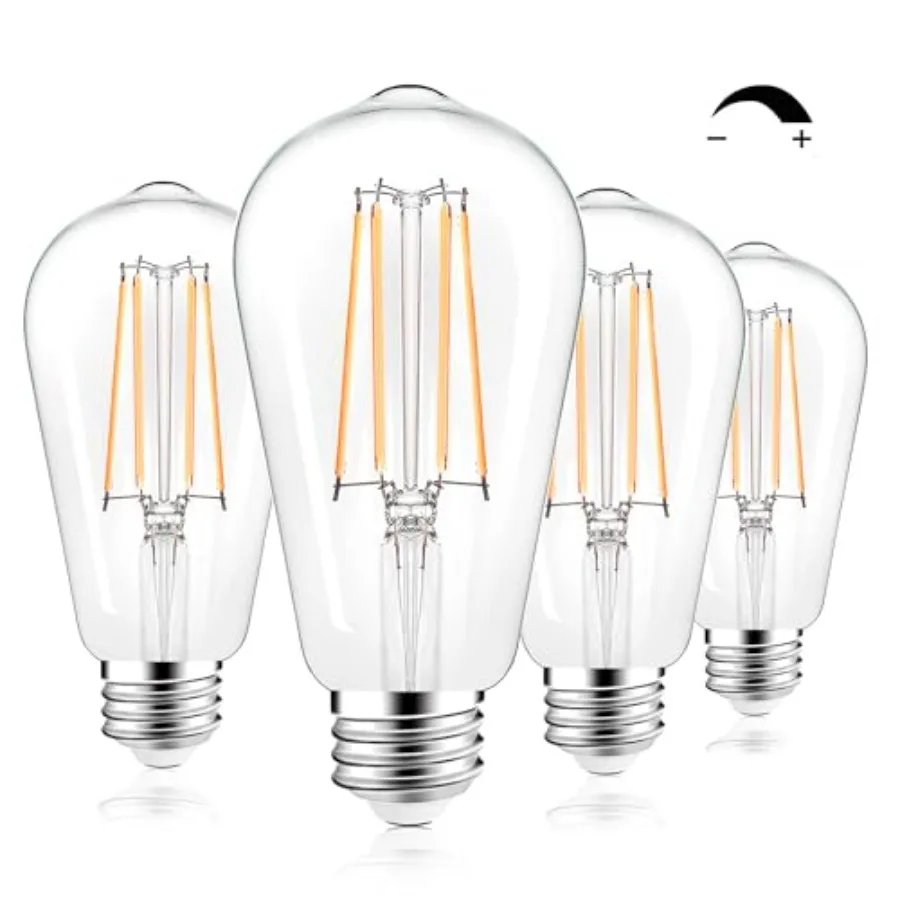 LED Light Bulbs Dimmable Vintage Edison Bulb, E26 LED Bulb 60W Equivalent 720 Lumens,,ST58 Antique LED Filament Bulb CRI 85+, C
LED Light Bulbs Dimmable Vintage Edison Bulb, E26 LED Bulb 60W Equivalent 720 Lumens,,ST58 Antique LED Filament Bulb CRI 85+, C