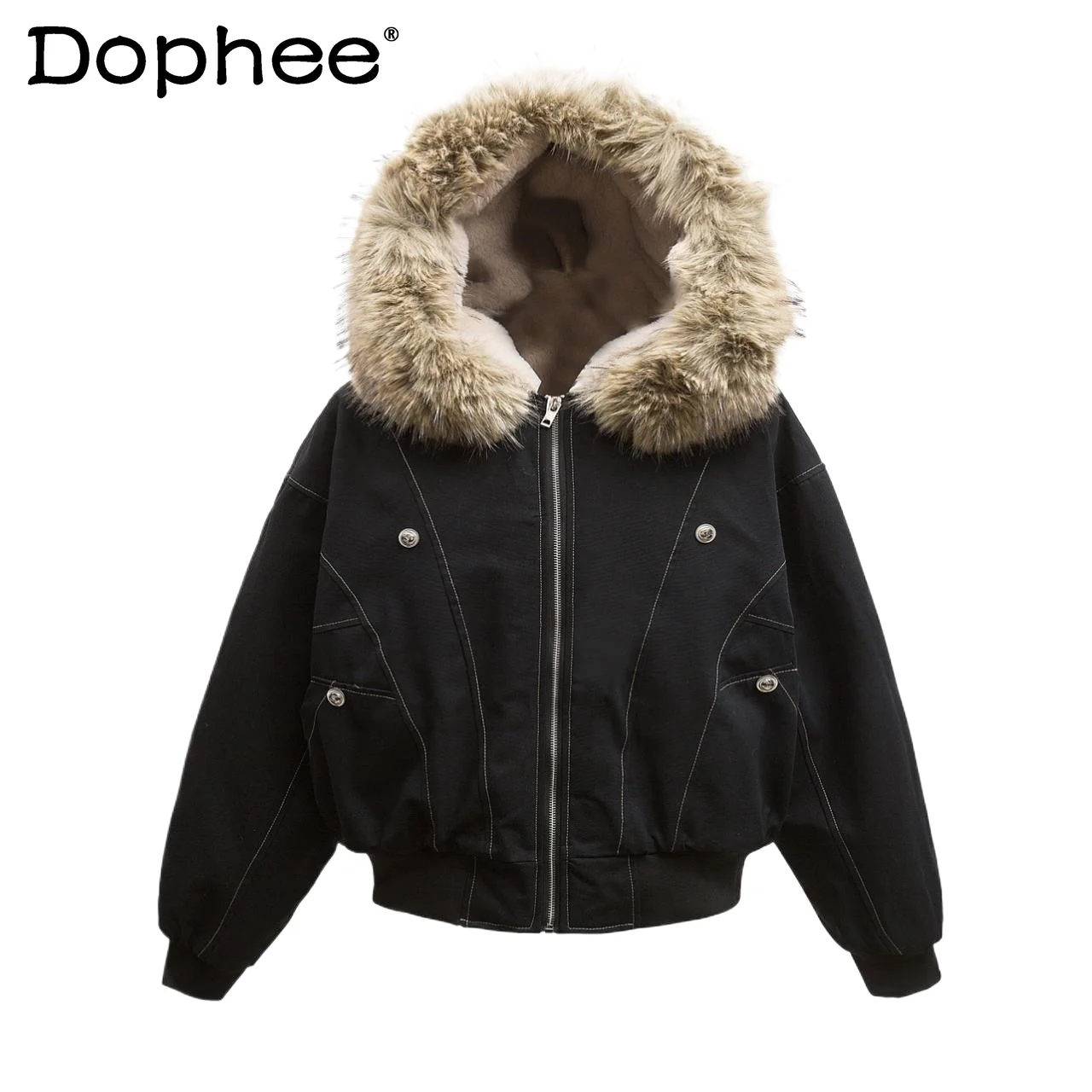 American Retro High Street High-End Feel Fur Collar Fleece-Lined Thickened Hooded Jacket Loose Casual Jacket Cotton Coat Men
American Retro High Street High-End Feel Fur Collar Fleece-Lined Thickened Hooded Jacket Loose Casual Jacket Cotton Coat Men