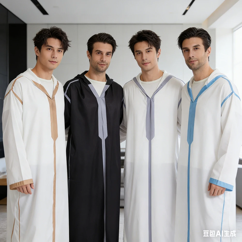 Новая мужская мусульманская одежда: джубба, тоба, худи, роба для Рамадана, кафтан, абайя. Стиль Дубай, Турция. Исламская одежда для мужчин. Повседневный свободный халат, джеллаба.
Новая мужская мусульманская одежда: джубба, тоба, худи, роба для Рамадана, кафтан, абайя. Стиль Дубай, Турция. Исламская одежда для мужчин. Повседневный свободный халат, джеллаба.