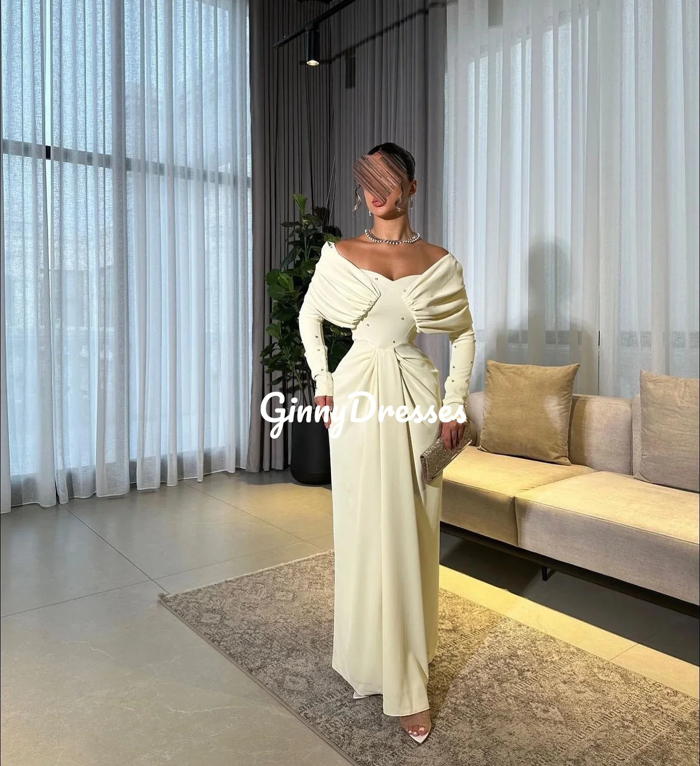 Customized Evening Luxury Dress A-Line Off-The-Shoulder Neckline Prom Dresses Zipper Up Ruffle Long Sleeves Elegant And Pretty
Customized Evening Luxury Dress A-Line Off-The-Shoulder Neckline Prom Dresses Zipper Up Ruffle Long Sleeves Elegant And Pretty