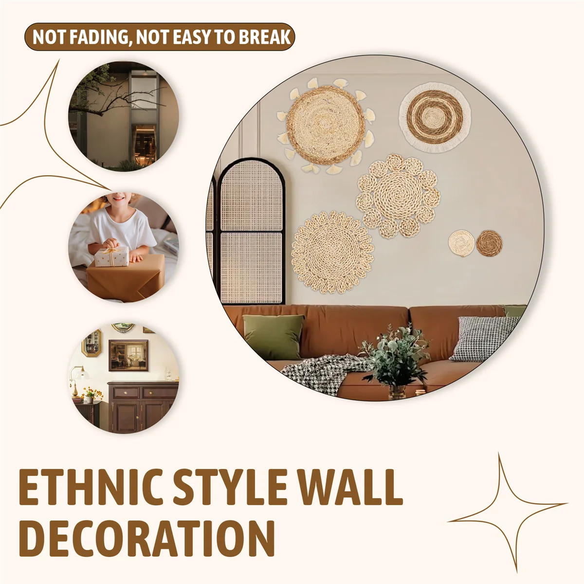 A62K 6PCS Boho Wall Basket Decor Set Woven Rattan Flat Baskets Wall Hanging Decor Handmade Tassels Flower Wall Baskets Decor
A62K 6PCS Boho Wall Basket Decor Set Woven Rattan Flat Baskets Wall Hanging Decor Handmade Tassels Flower Wall Baskets Decor