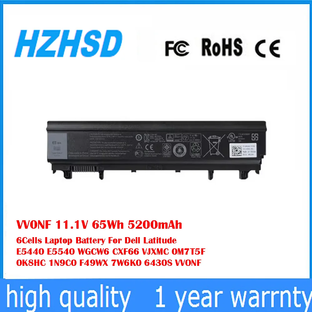 VV0NF 11,1 В, 65 Втч, 5200 мАч, 6 ячеек для ноутбука Dell Latitude E5440 E5540 WGCW6 CXF66 VJXMC 0M7T5F 0K8HC 1N9C0 F49WX 7W6K0
VV0NF 11,1 В, 65 Втч, 5200 мАч, 6 ячеек для ноутбука Dell Latitude E5440 E5540 WGCW6 CXF66 VJXMC 0M7T5F 0K8HC 1N9C0 F49WX 7W6K0