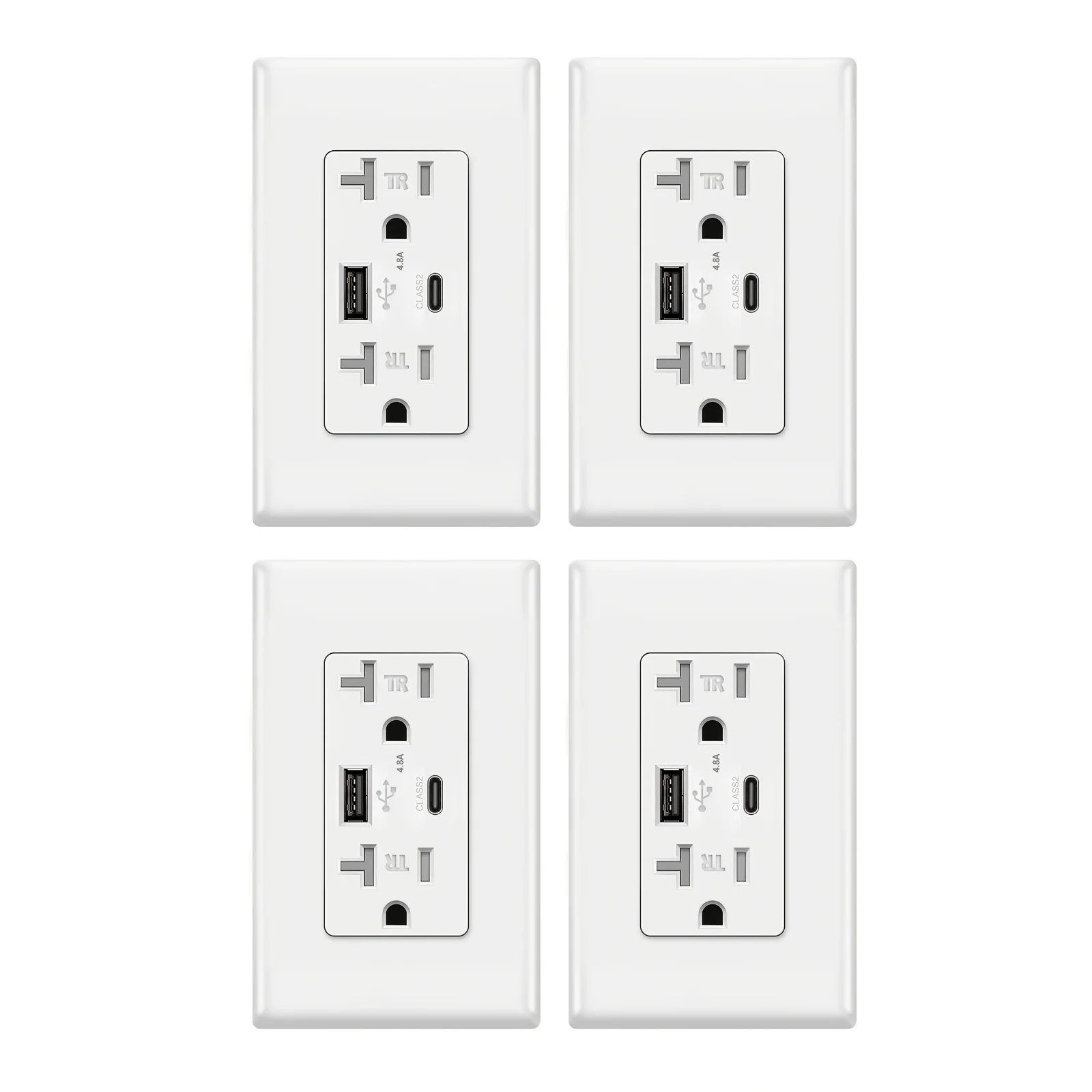 Apple IPhone 15-17 Models Charging NOT Compatible - Dual USB Wall Outlet, 20A 125V, Type-C & Type-A 4.8A Smart Fast Charger, Tamper-Resistant Receptacle With Wall Plate (White, 4/6/12pcs)
Apple IPhone 15-17 Models Charging NOT Compatible - Dual USB Wall Outlet, 20A 125V, Type-C & Type-A 4.8A Smart Fast Charger, Tamper-Resistant Receptacle With Wall Plate (White, 4/6/12pcs)