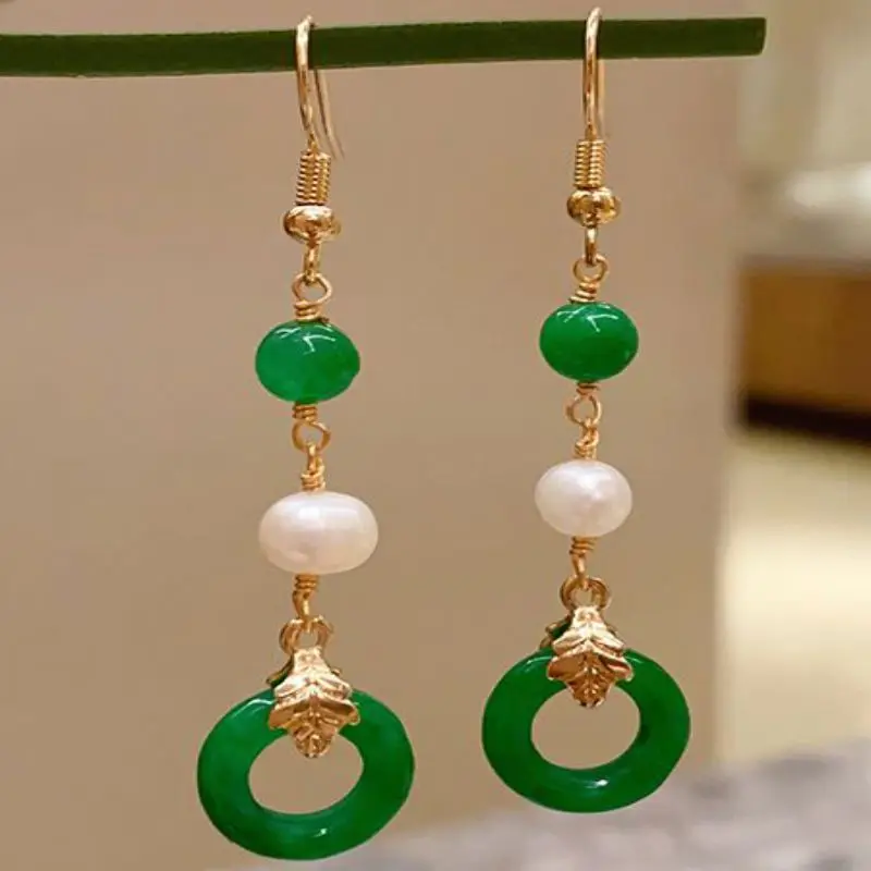 Handmade natural jadeite earrings and circular pendants Men Bridal Gold Wedding Unisex Crystal
Handmade natural jadeite earrings and circular pendants Men Bridal Gold Wedding Unisex Crystal