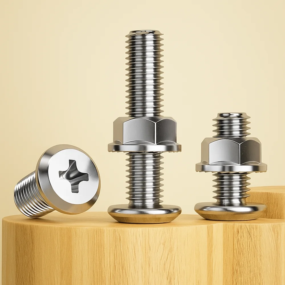 M6 M8 304 Stainless Steel Screws Lock Washers Flat Washers Hex Head Screws Cross Recessed Wafer Bolts and Nut Set Construction
M6 M8 304 Stainless Steel Screws Lock Washers Flat Washers Hex Head Screws Cross Recessed Wafer Bolts and Nut Set Construction