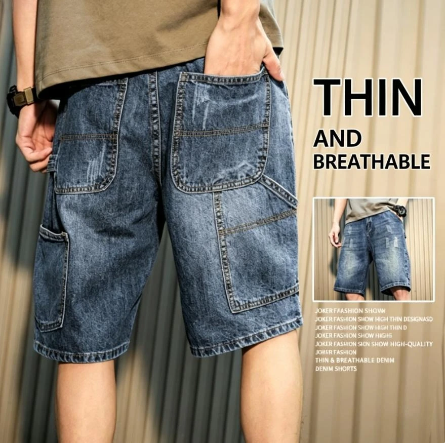 Denim Shorts Men's 2026 Summer Thin Loose Straight Casual Ripped Pants
Denim Shorts Men's 2026 Summer Thin Loose Straight Casual Ripped Pants