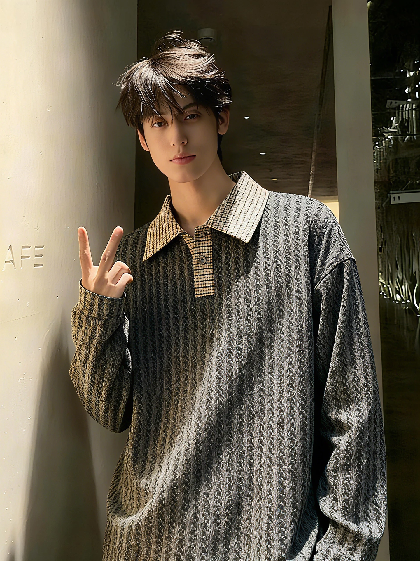 Deep ey Fibone Stripe irt Hoodie Men's Long Sve Collared Inner Wear Casual Sle Breathable Polyester Blend
Deep ey Fibone Stripe irt Hoodie Men's Long Sve Collared Inner Wear Casual Sle Breathable Polyester Blend