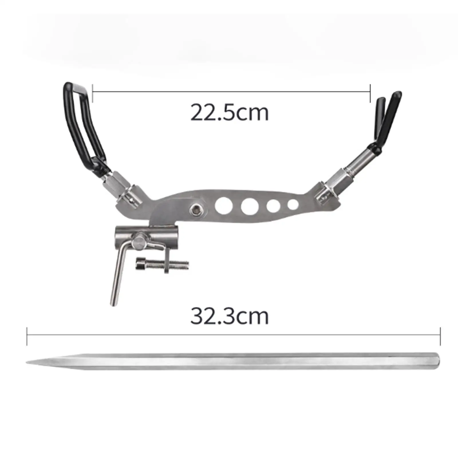 Fishing Rod Rack Heavy Duty Ground Plug Folding Stand Stainless Steel Support for Bank and Boat Fishing
Fishing Rod Rack Heavy Duty Ground Plug Folding Stand Stainless Steel Support for Bank and Boat Fishing