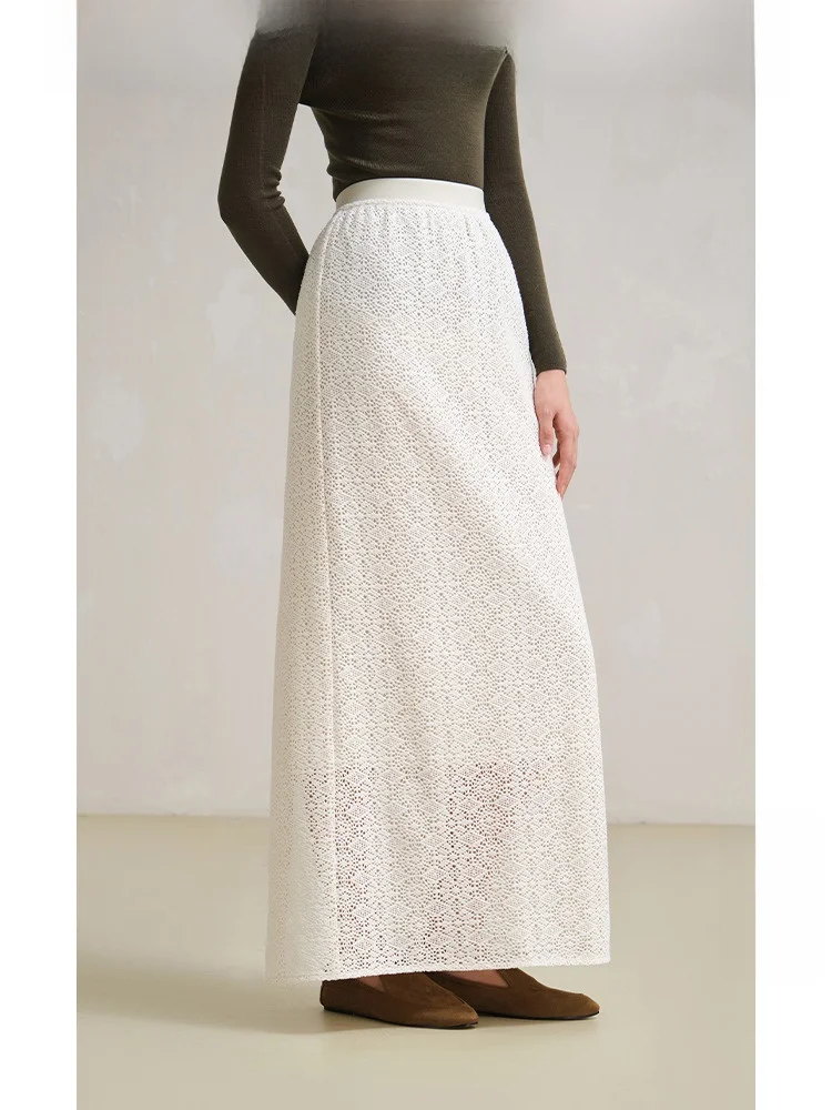 Ele Long White Handwoven Lace Hollow out Straight Tube Skirt Women's Spring Faion Casual Cotton Blend Skirt
Ele Long White Handwoven Lace Hollow out Straight Tube Skirt Women's Spring Faion Casual Cotton Blend Skirt