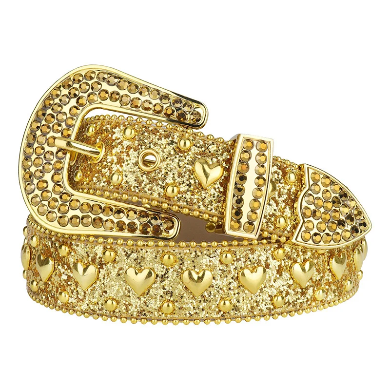 men luxury fashion gold belts stage nightclub soft leather rhinestone belt brand designer waistband stylish pin buckle strapon
men luxury fashion gold belts stage nightclub soft leather rhinestone belt brand designer waistband stylish pin buckle strapon