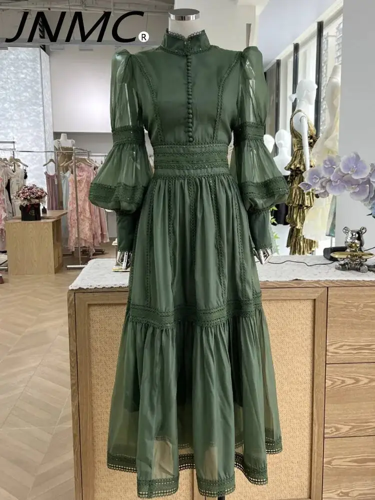 JNMC Elegant And Temperament Long Bubble Sleeve Mesh Zipper A-line Dress For Women 2024 Spring Summer New Collection
JNMC Elegant And Temperament Long Bubble Sleeve Mesh Zipper A-line Dress For Women 2024 Spring Summer New Collection