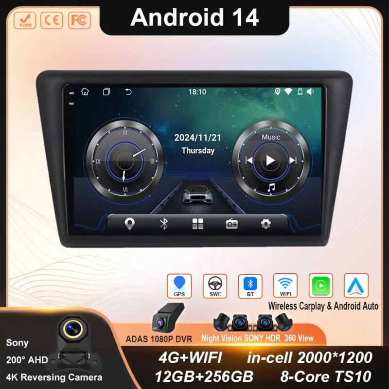 Android 14 Carplay Car Radio For VW Skoda Rapid 2013 2014 2015 2016 2017 2018 2019 Seat Toledo 2015 - 2018 GPS Multimedia Stereo
Android 14 Carplay Car Radio For VW Skoda Rapid 2013 2014 2015 2016 2017 2018 2019 Seat Toledo 2015 - 2018 GPS Multimedia Stereo