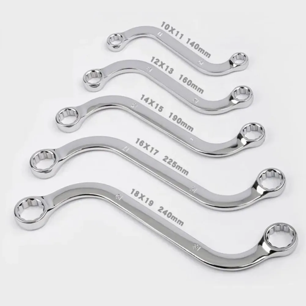 S-Type 12-Angle Box Wrench 5-Piece Set for Mechanics Fluted Ends for Fastener Grip Chrome Plated Finish with Carry Bag
S-Type 12-Angle Box Wrench 5-Piece Set for Mechanics Fluted Ends for Fastener Grip Chrome Plated Finish with Carry Bag