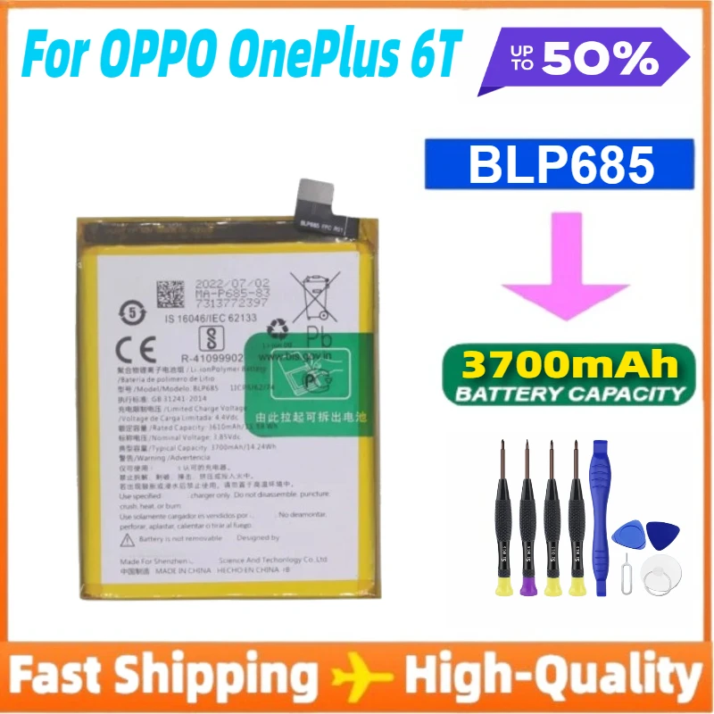 НОВЫЙ сменный аккумулятор BLP685 для телефона OnePlus 6T One Plus 6T OnePlus 1+6T/1+7 
НОВЫЙ сменный аккумулятор BLP685 для телефона OnePlus 6T One Plus 6T OnePlus 1+6T/1+7