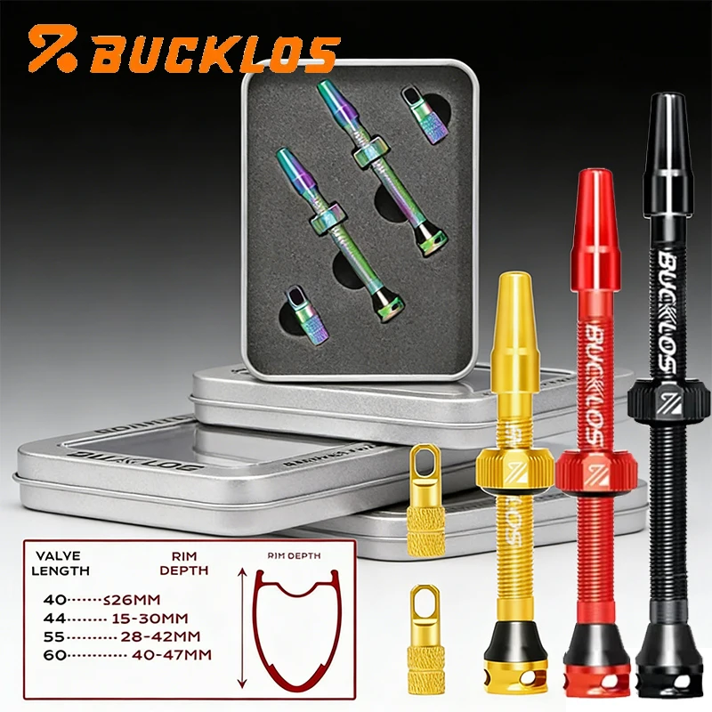 BUCKLOS Bicycle Presta Valve 40/60/44/55/65/80/100mm Tubeless Air Valve CNC Alloy Removable Core F/V MTB Road Bike Tire Valve
BUCKLOS Bicycle Presta Valve 40/60/44/55/65/80/100mm Tubeless Air Valve CNC Alloy Removable Core F/V MTB Road Bike Tire Valve