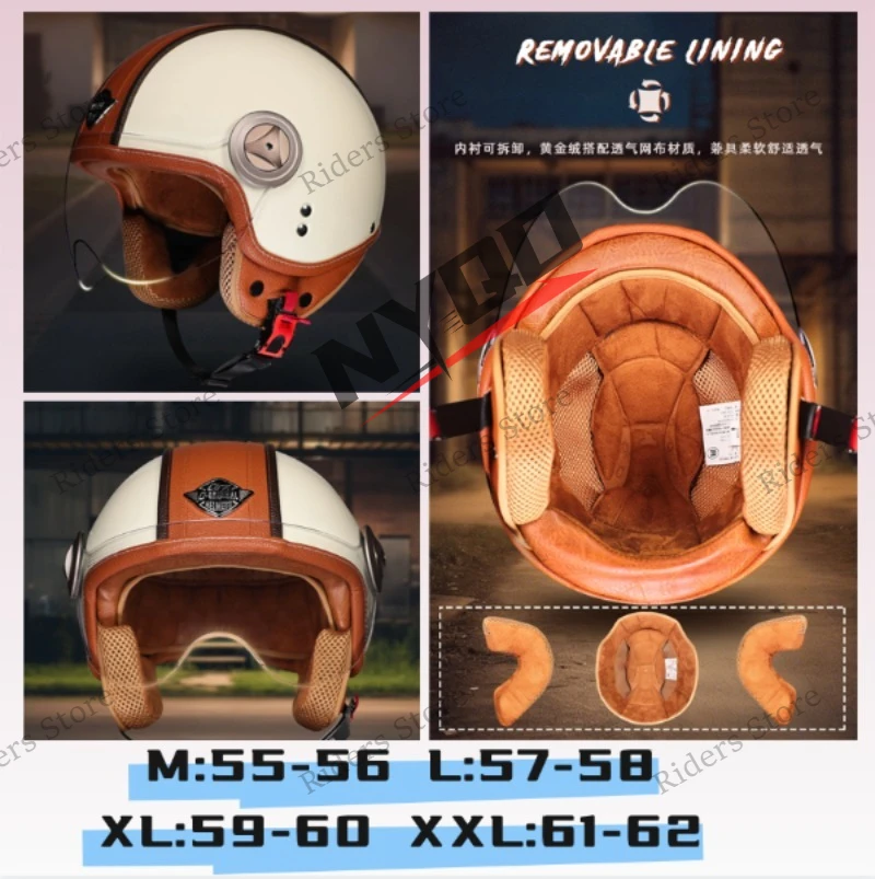 Retro 3/4 Motorcycle Helmet Four Seasons Universal Men Women Electric Scooter Riding Safety Helmet
Retro 3/4 Motorcycle Helmet Four Seasons Universal Men Women Electric Scooter Riding Safety Helmet