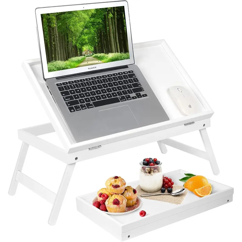 White Bamboo Lap Desk with Breakfast Tray, Serving and Computer Use
White Bamboo Lap Desk with Breakfast Tray, Serving and Computer Use