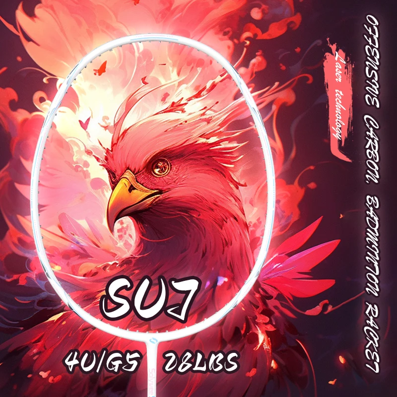 Новинка 2026 года - Профессиональная бадминтонная ракетка SU7 из карбона 4U G5, 28 фунтов (настроена), легкая (85 г) для тренировок
Новинка 2026 года - Профессиональная бадминтонная ракетка SU7 из карбона 4U G5, 28 фунтов (настроена), легкая (85 г) для тренировок