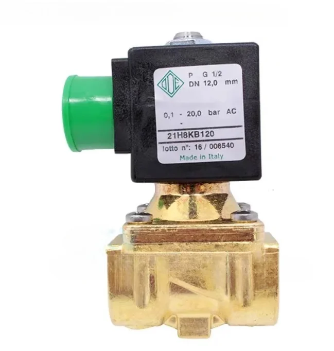 ODE i-mport two-way solenoid valve 21H8KB120 21H8KV120 normally closed BDA VDE for air and water.
ODE i-mport two-way solenoid valve 21H8KB120 21H8KV120 normally closed BDA VDE for air and water.