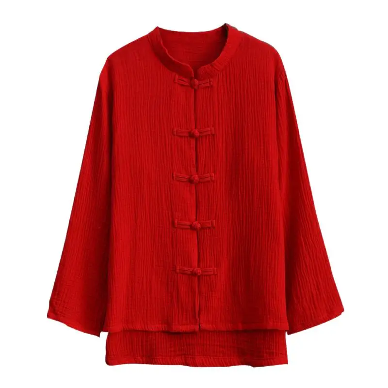 Chinese style Blouse Women long Sleeve Cotton Linen Top Loose casual Elegant vintage Blusas blusas rojas de verano mujer 2024
Chinese style Blouse Women long Sleeve Cotton Linen Top Loose casual Elegant vintage Blusas blusas rojas de verano mujer 2024