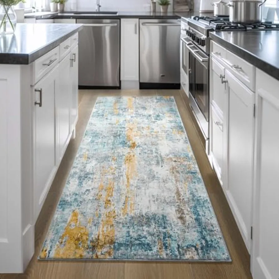 Runner Rug for Kitchen Hallways Runner Rug Non Slip 2'6''x8' Washable Blue Long Runner Rugs with Rubber Backing Soft Abstract C
Runner Rug for Kitchen Hallways Runner Rug Non Slip 2'6''x8' Washable Blue Long Runner Rugs with Rubber Backing Soft Abstract C