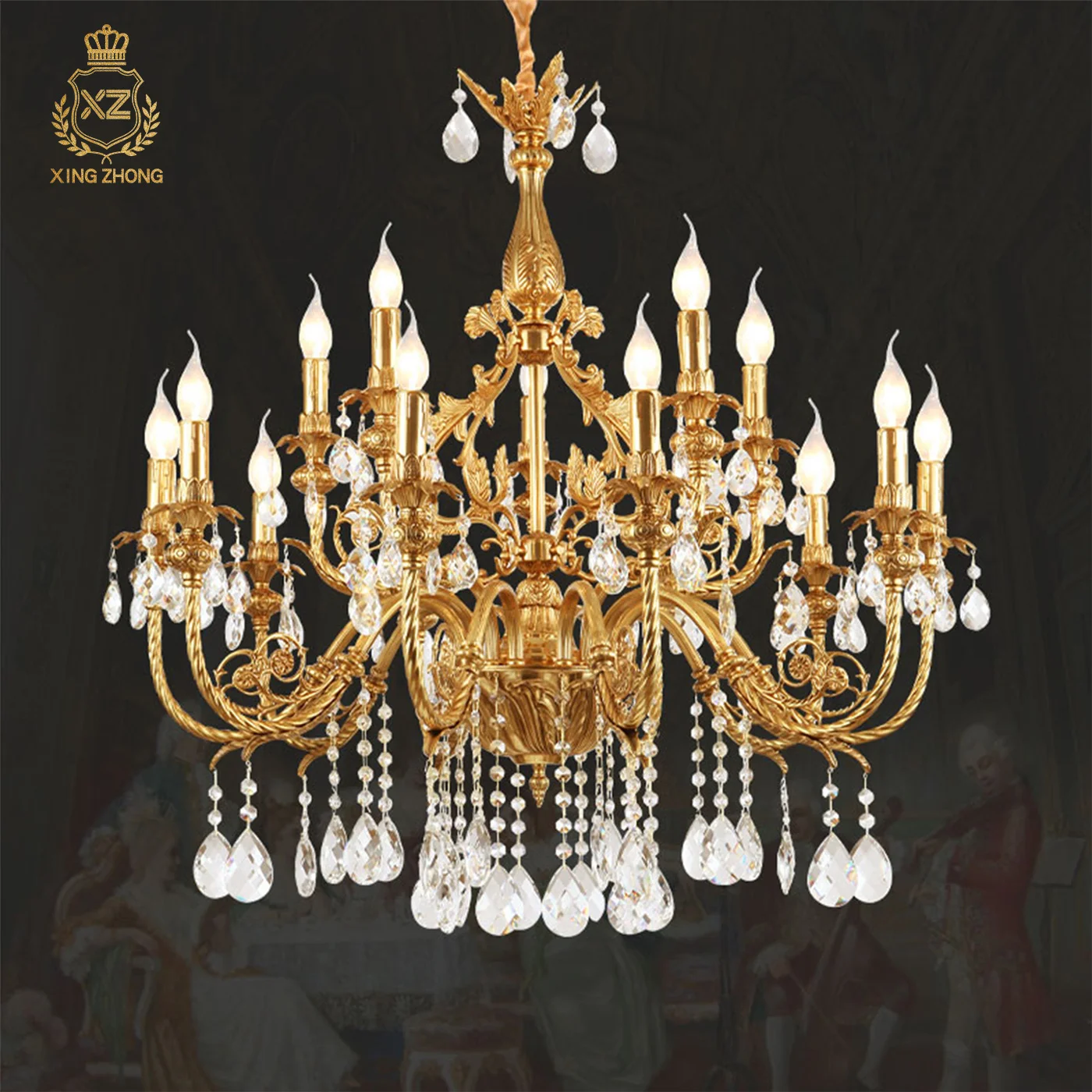 French Royal Crystal Decor Living Room Loft Chandelier Classic Design Dining Room Hotel Banquet Hall Brass Candle Pendant Light
French Royal Crystal Decor Living Room Loft Chandelier Classic Design Dining Room Hotel Banquet Hall Brass Candle Pendant Light