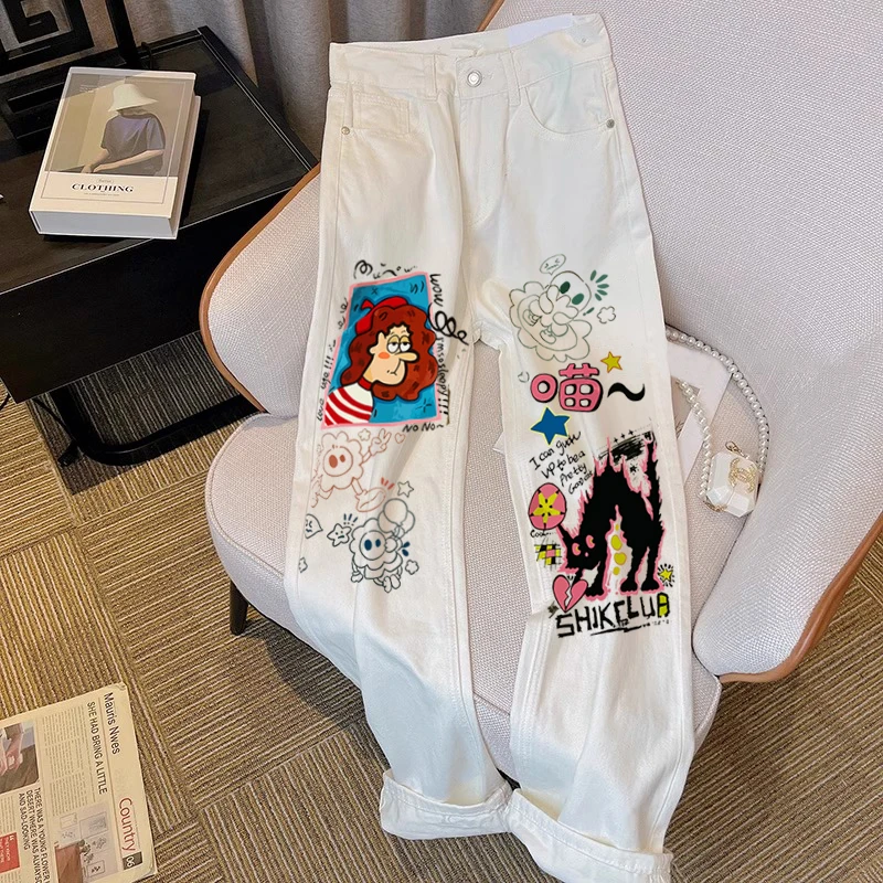 High Waist Casual Graffiti Print Jeans Men Women Summer Design Straight Leg Pants Unisex Trendy High Waist Jeans Graffiti
High Waist Casual Graffiti Print Jeans Men Women Summer Design Straight Leg Pants Unisex Trendy High Waist Jeans Graffiti