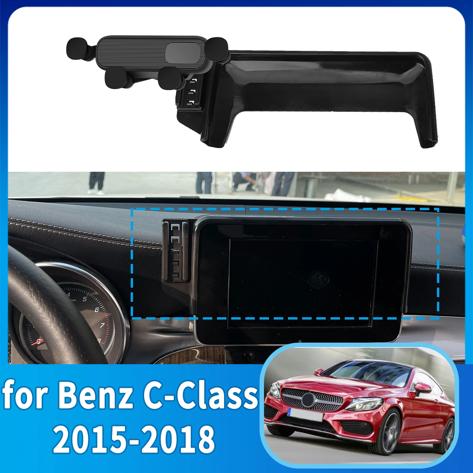 for Mercedes-Benz C-Class 2015-2018 (7.0in) W205 Phone Holder, Dashboard Screen Mount Bracket Easy Installation accessoires
for Mercedes-Benz C-Class 2015-2018 (7.0in) W205 Phone Holder, Dashboard Screen Mount Bracket Easy Installation accessoires