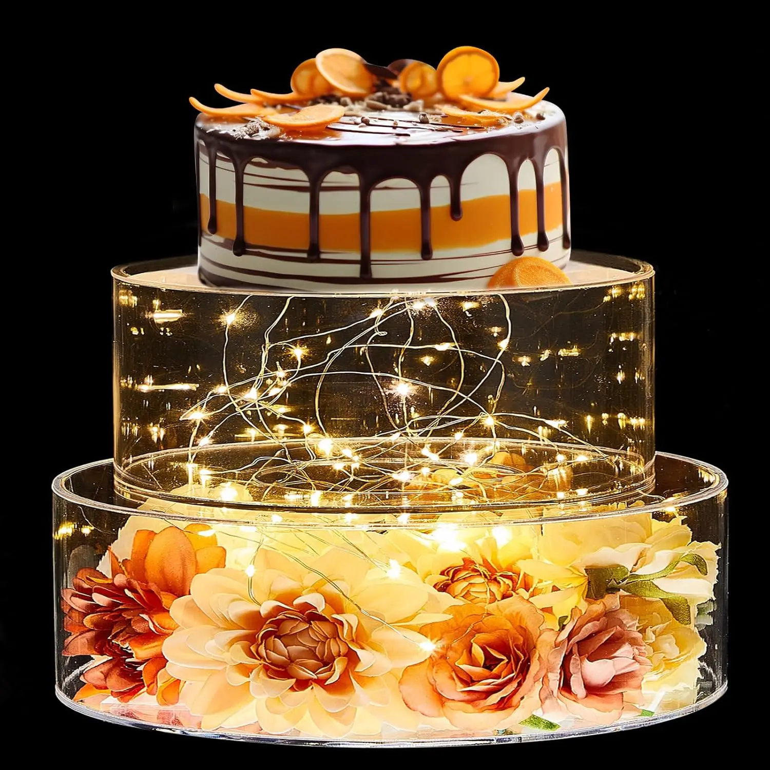 2 Clear Acrylic Cake Stands with LED Lights for Dessert Display, 12'' & 16'' Sizes
2 Clear Acrylic Cake Stands with LED Lights for Dessert Display, 12'' & 16'' Sizes