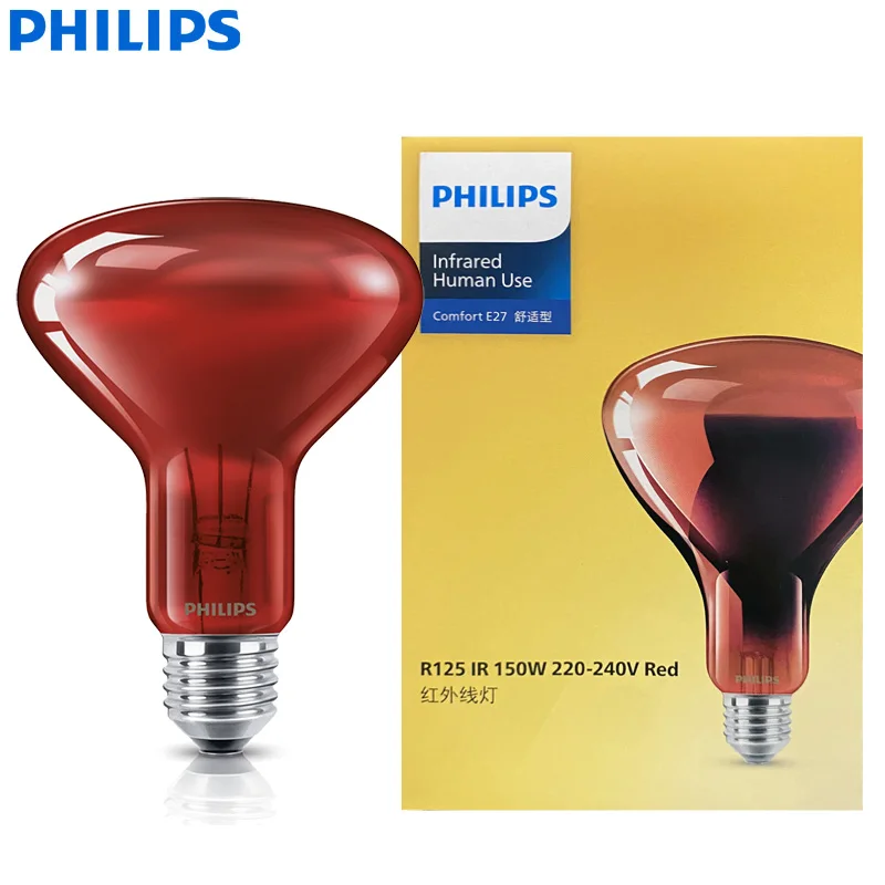 Philips Infrared Lamp R125 150W E27 Human Use Red Heat Incandescent Light IR Comfort 150 220-240V Bulb For Healthcare & Relax
Philips Infrared Lamp R125 150W E27 Human Use Red Heat Incandescent Light IR Comfort 150 220-240V Bulb For Healthcare & Relax